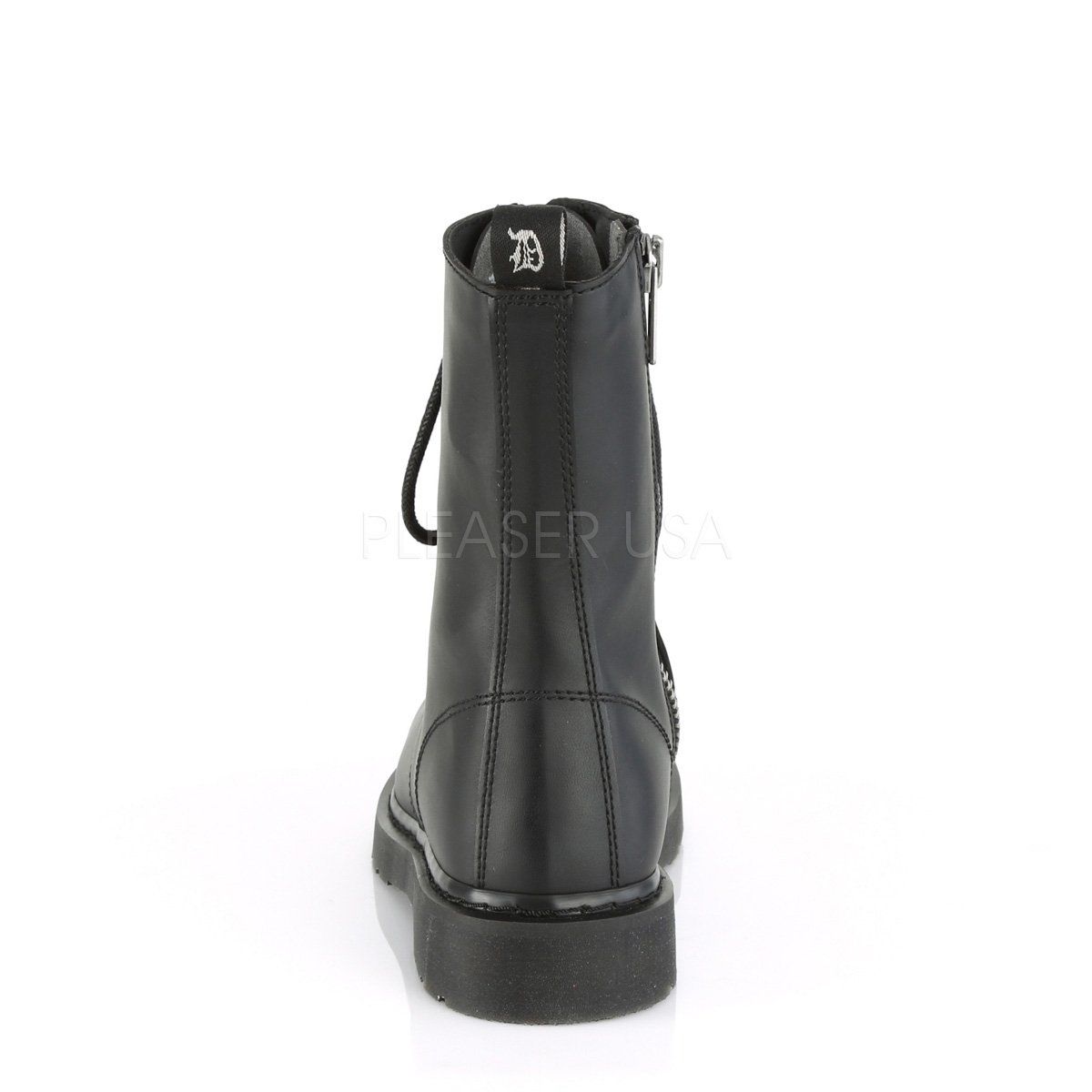 BOLT-200 Black Vegan Leather Mid-Calf Boot Demonia