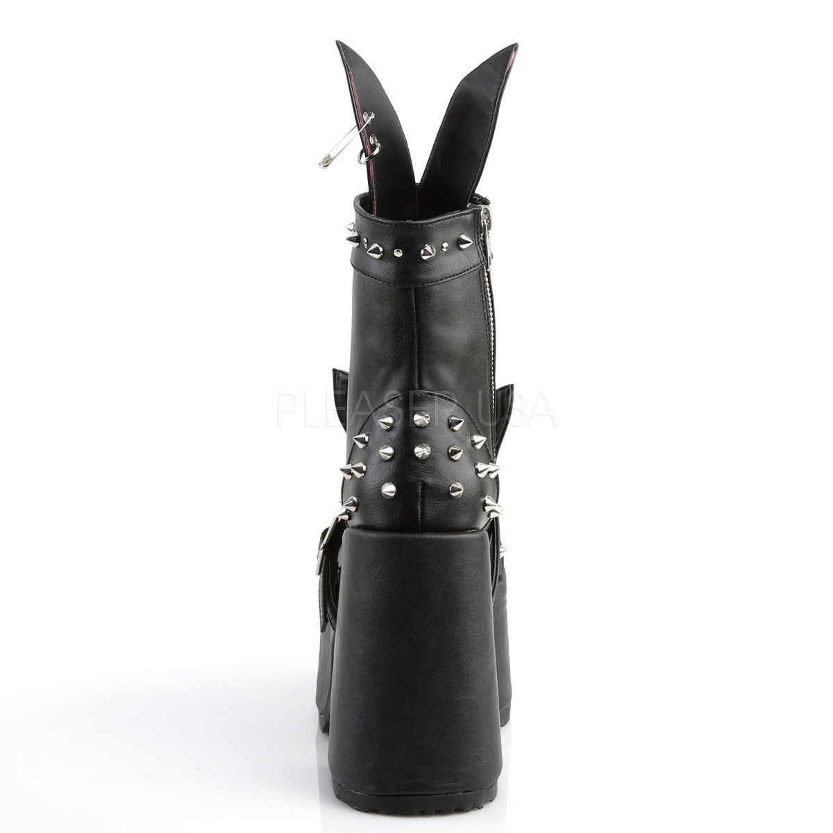 CAMEL-202 Black Vegan Leather Ankle Boot Demonia