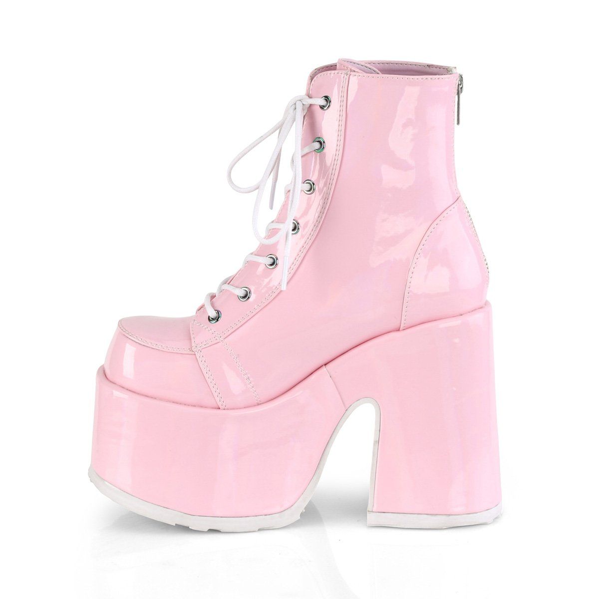 CAMEL-203 Baby Pink Hologram Ankle Boot Demonia