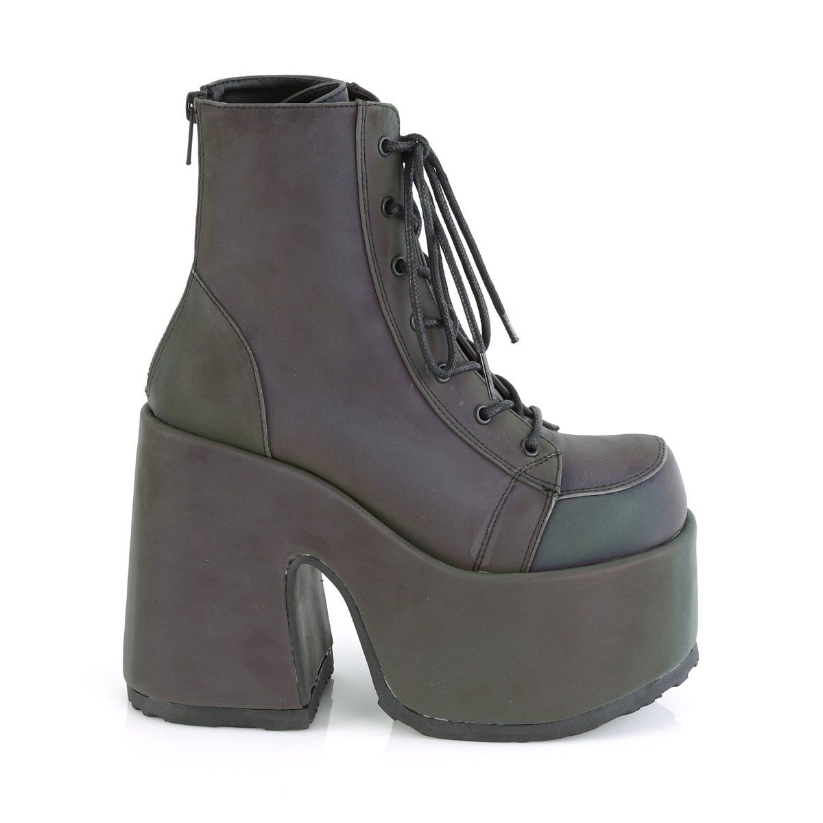 CAMEL-203 Green Multi Reflective Ankle Boot Demonia