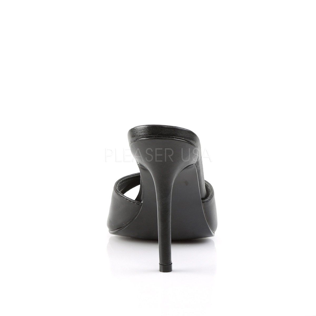 CLASSIQUE-01 Black Kid Pu Slide Pleaser