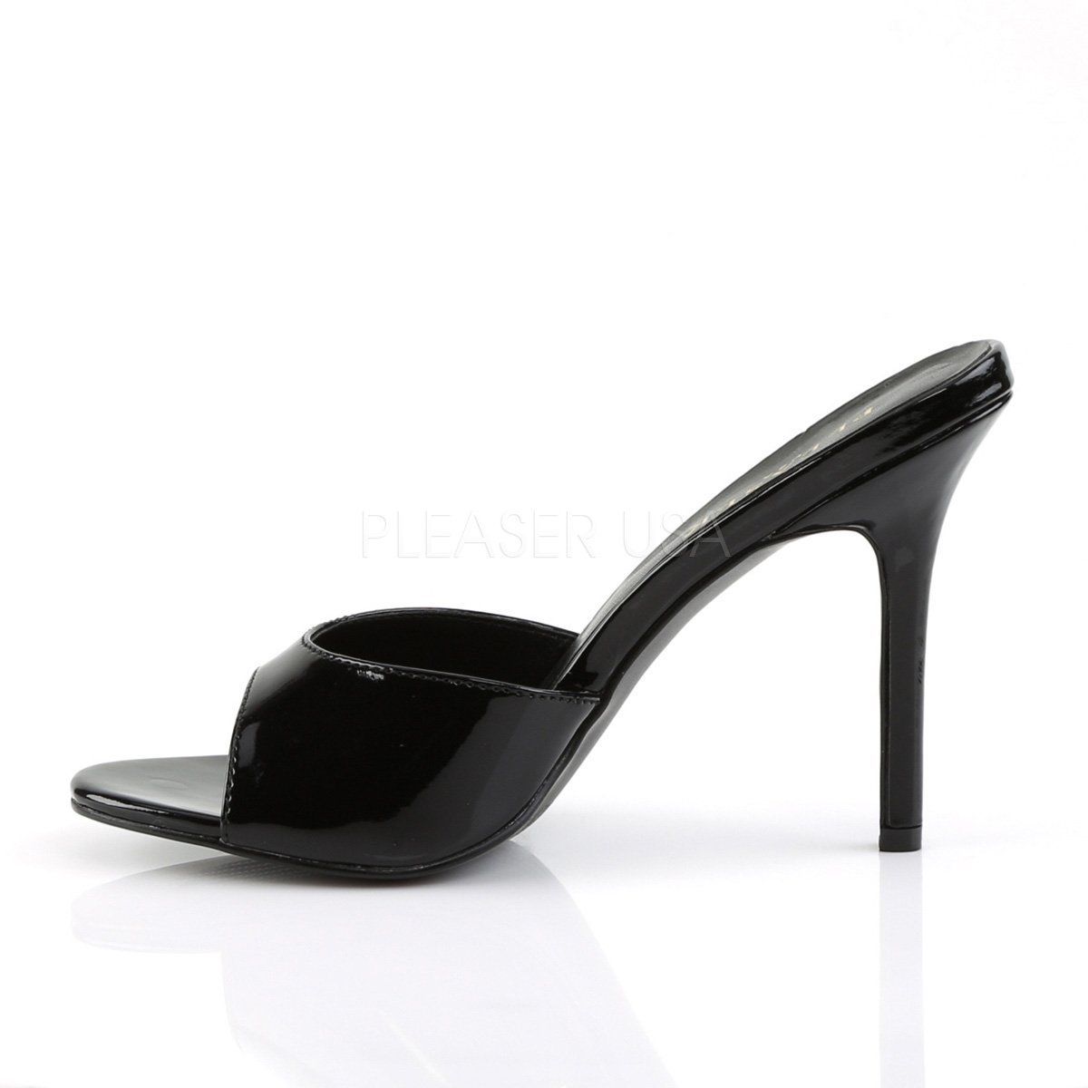 CLASSIQUE-01 Black Patent Slide Pleaser