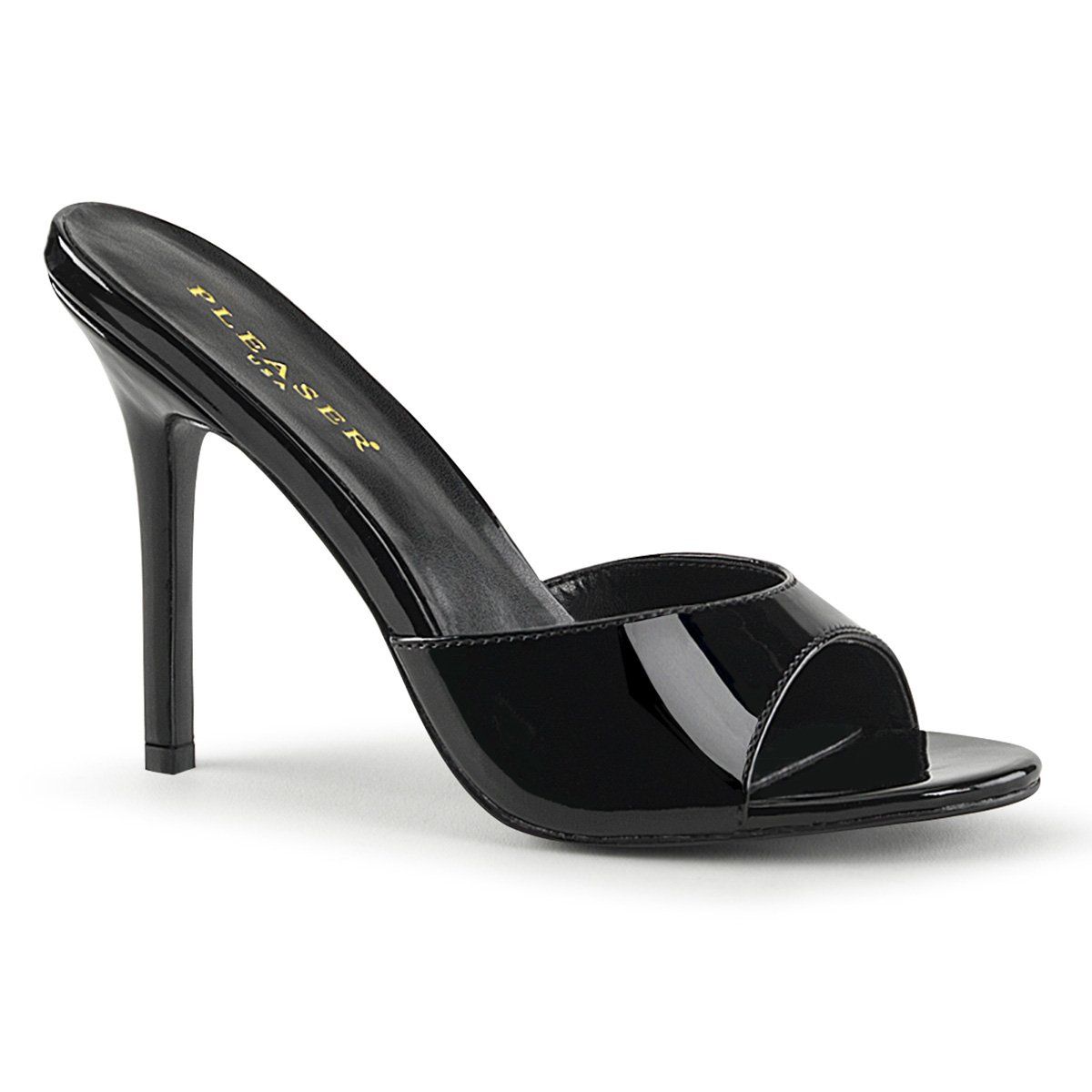 CLASSIQUE-01 Black Patent Slide Pleaser