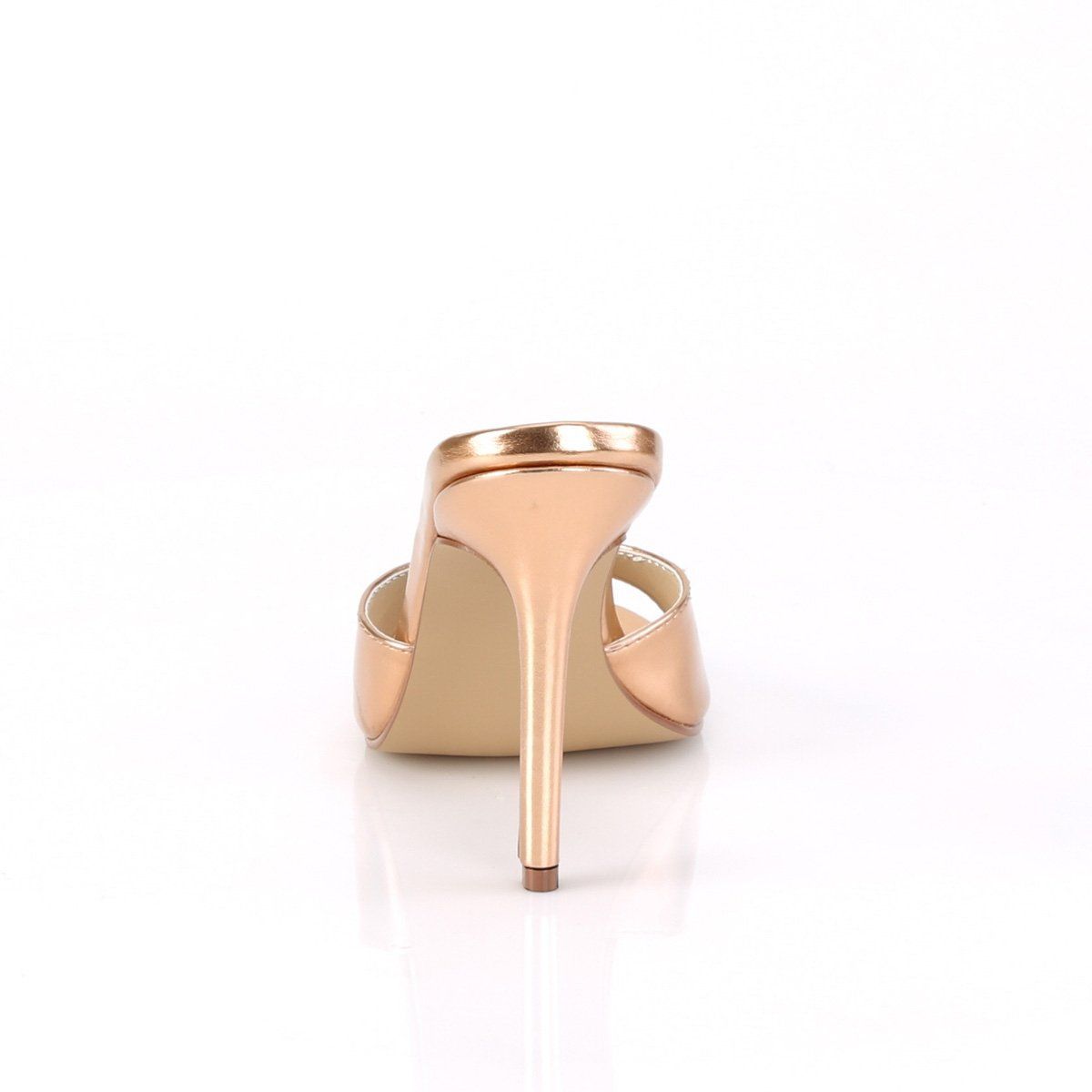 CLASSIQUE-01 Rose Gold Metallic Pu Slide Pleaser