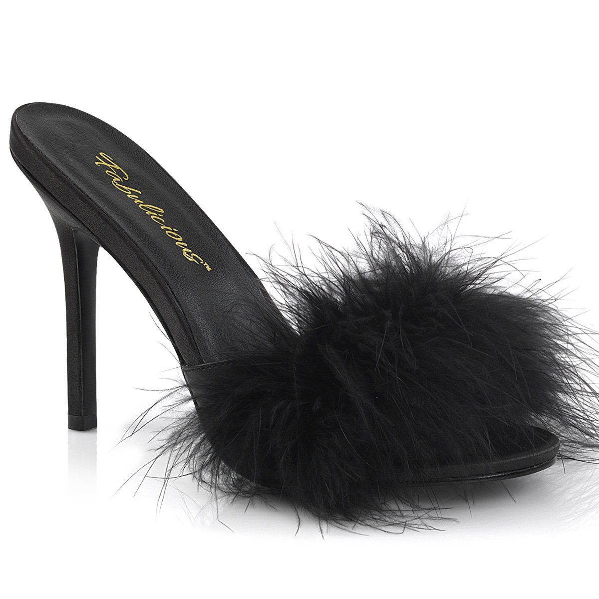CLASSIQUE-01F Black Pu-Fur Fabulicious