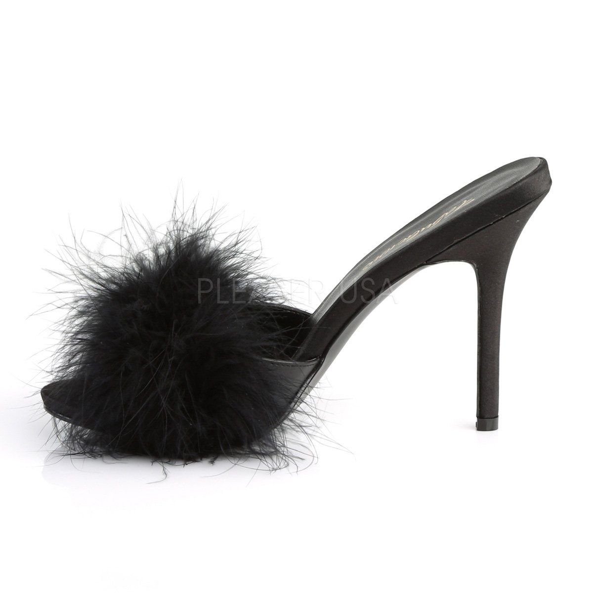 CLASSIQUE-01F Black Pu-Fur Fabulicious