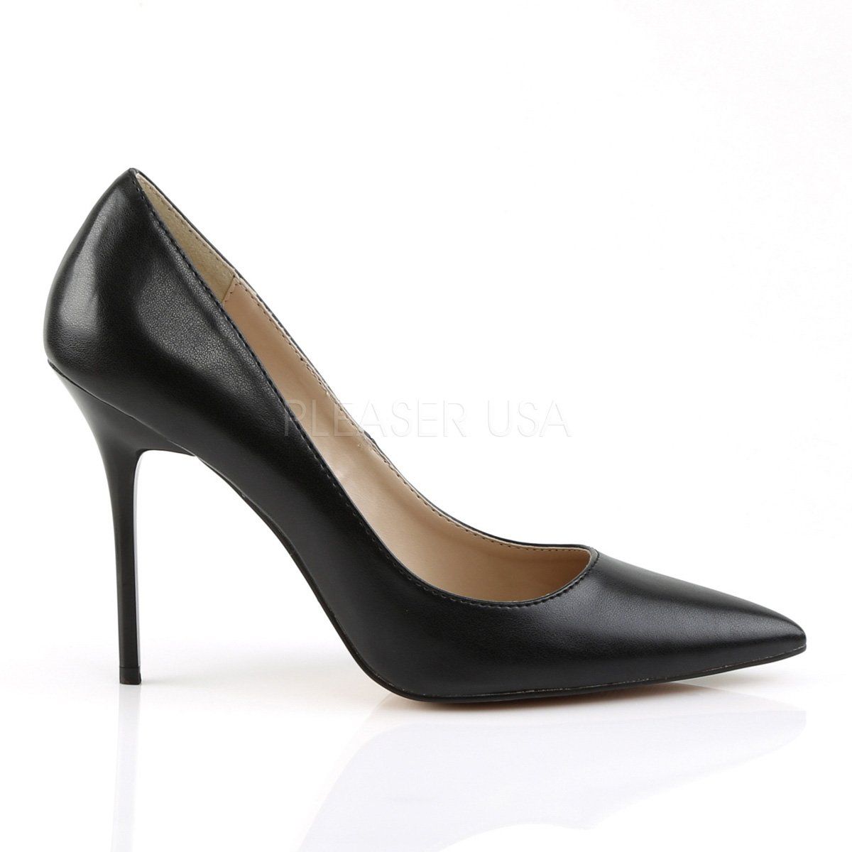 CLASSIQUE-20 Black Kid Pu Pump Pleaser