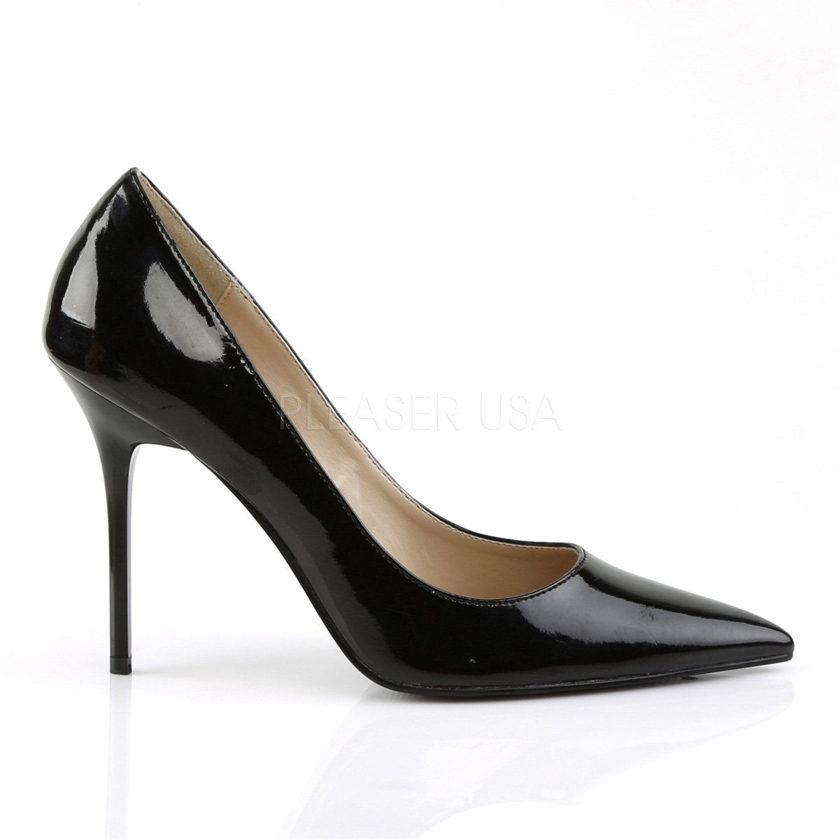 CLASSIQUE-20 Black Patent Pump Pleaser