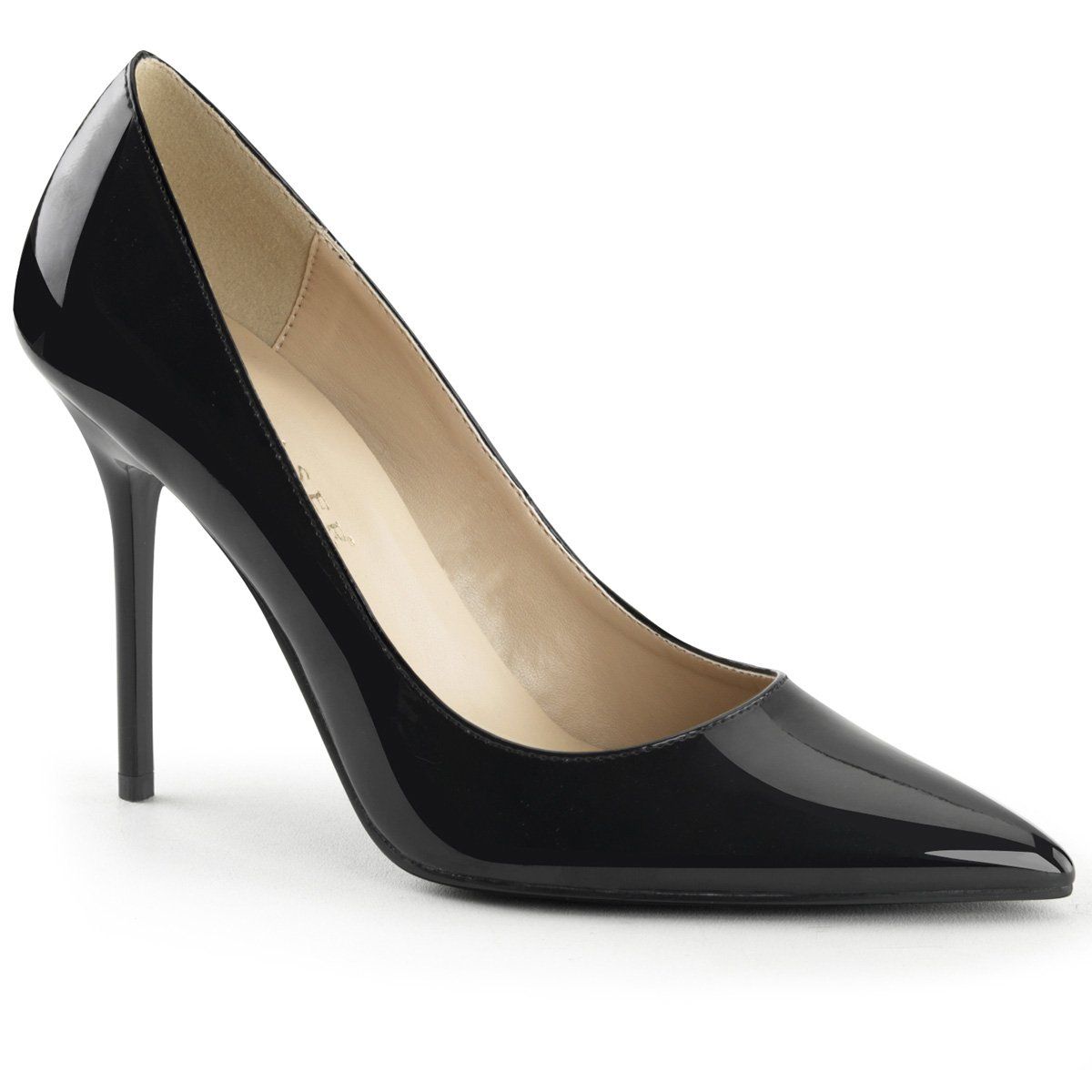 CLASSIQUE-20 Black Patent Pump Pleaser