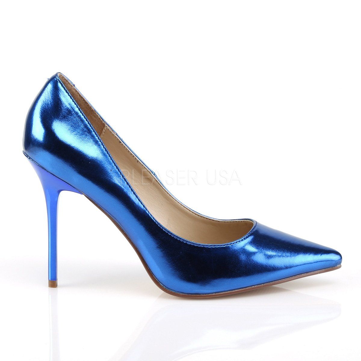 CLASSIQUE-20 Blue Metallic Pu Pump Pleaser