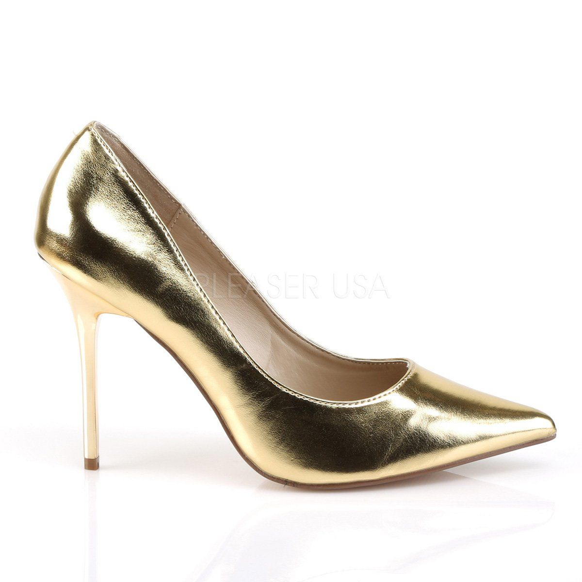 CLASSIQUE-20 Gold Metallic Pu Pump Pleaser