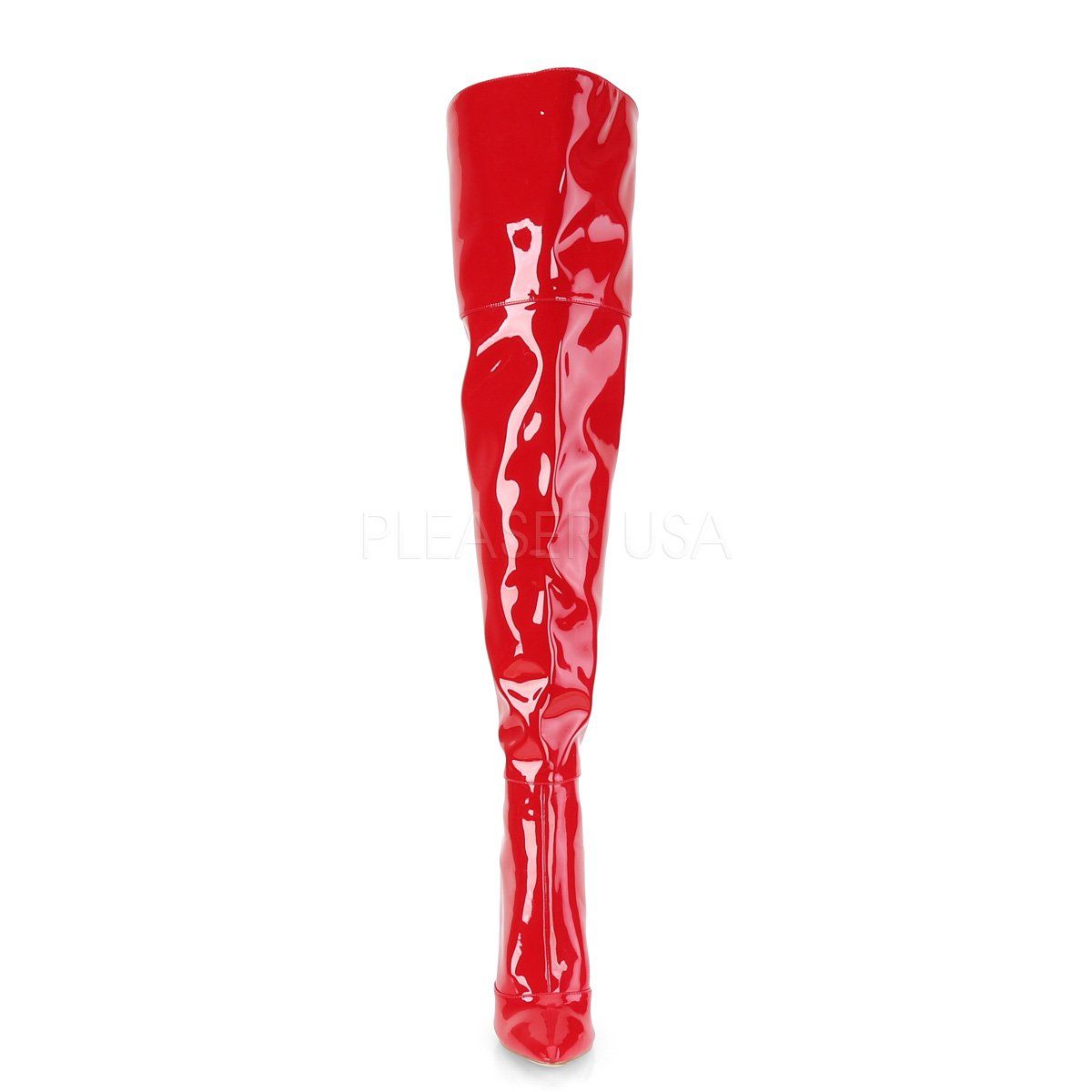 COURTLY-3012 Red Patent Thigh Boot Pleaser