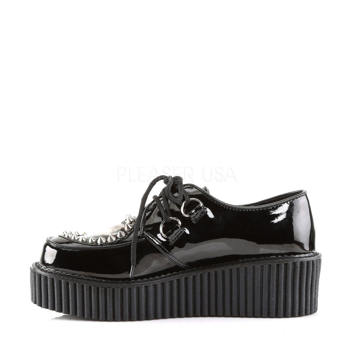 CREEPER-108 Black Patent-Pvc Creeper Demonia
