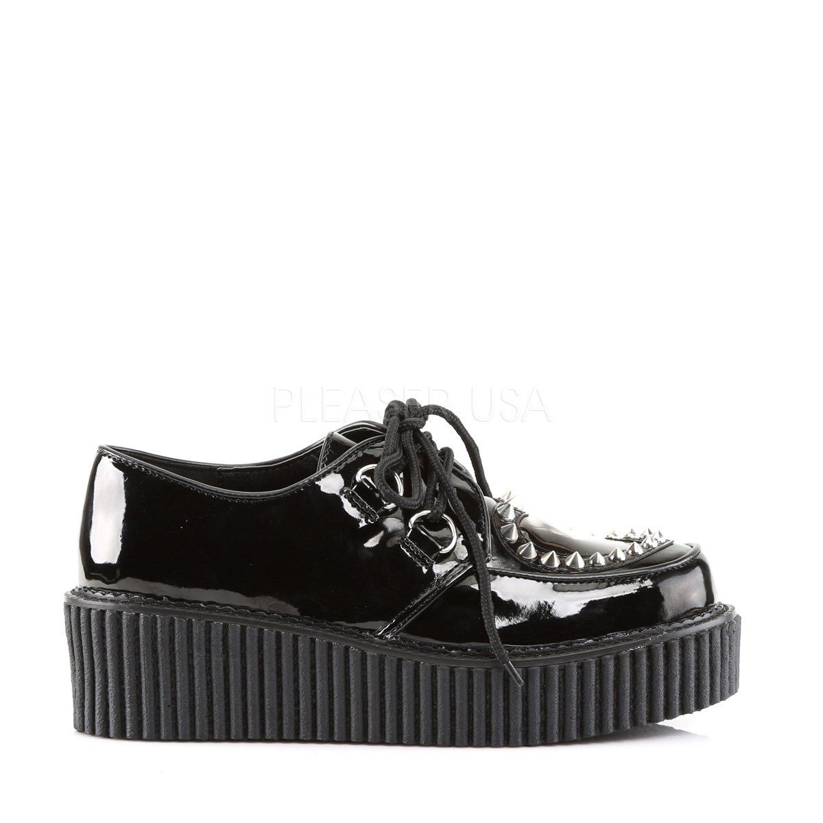 CREEPER-108 Black Patent-Pvc Creeper Demonia