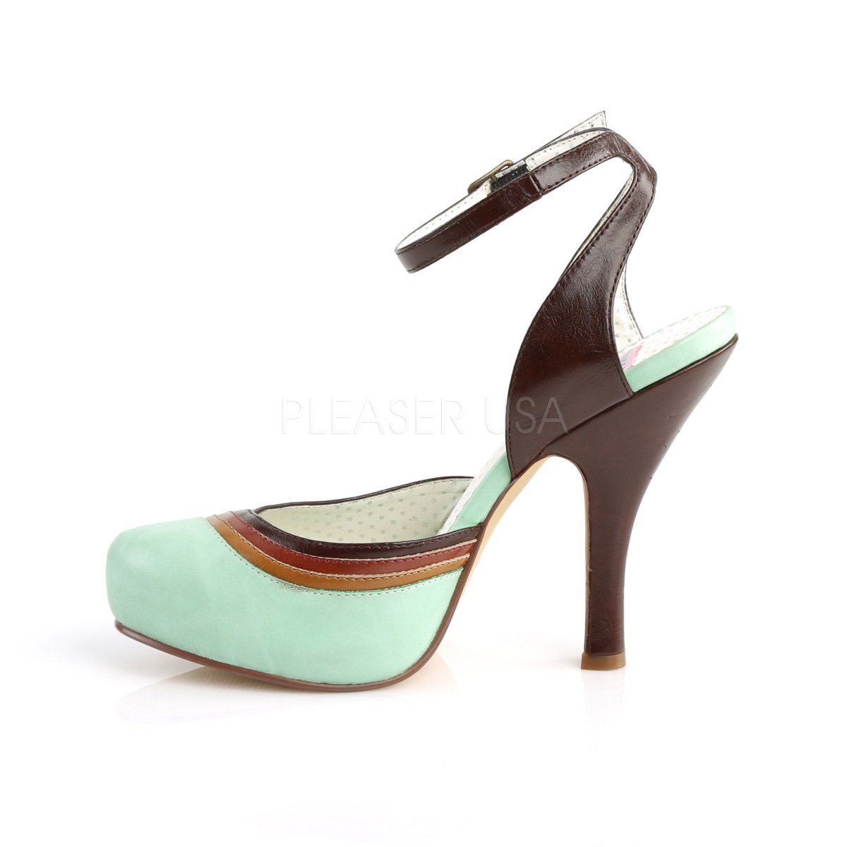 CUTIEPIE-01 Mint Multi Faux Leather Pin Up Couture