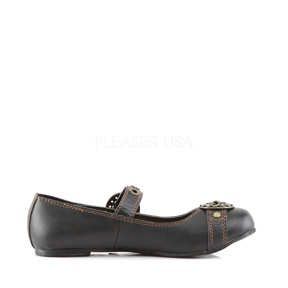 DAISY-09 Black Vegan Leather Mary Janes Demonia