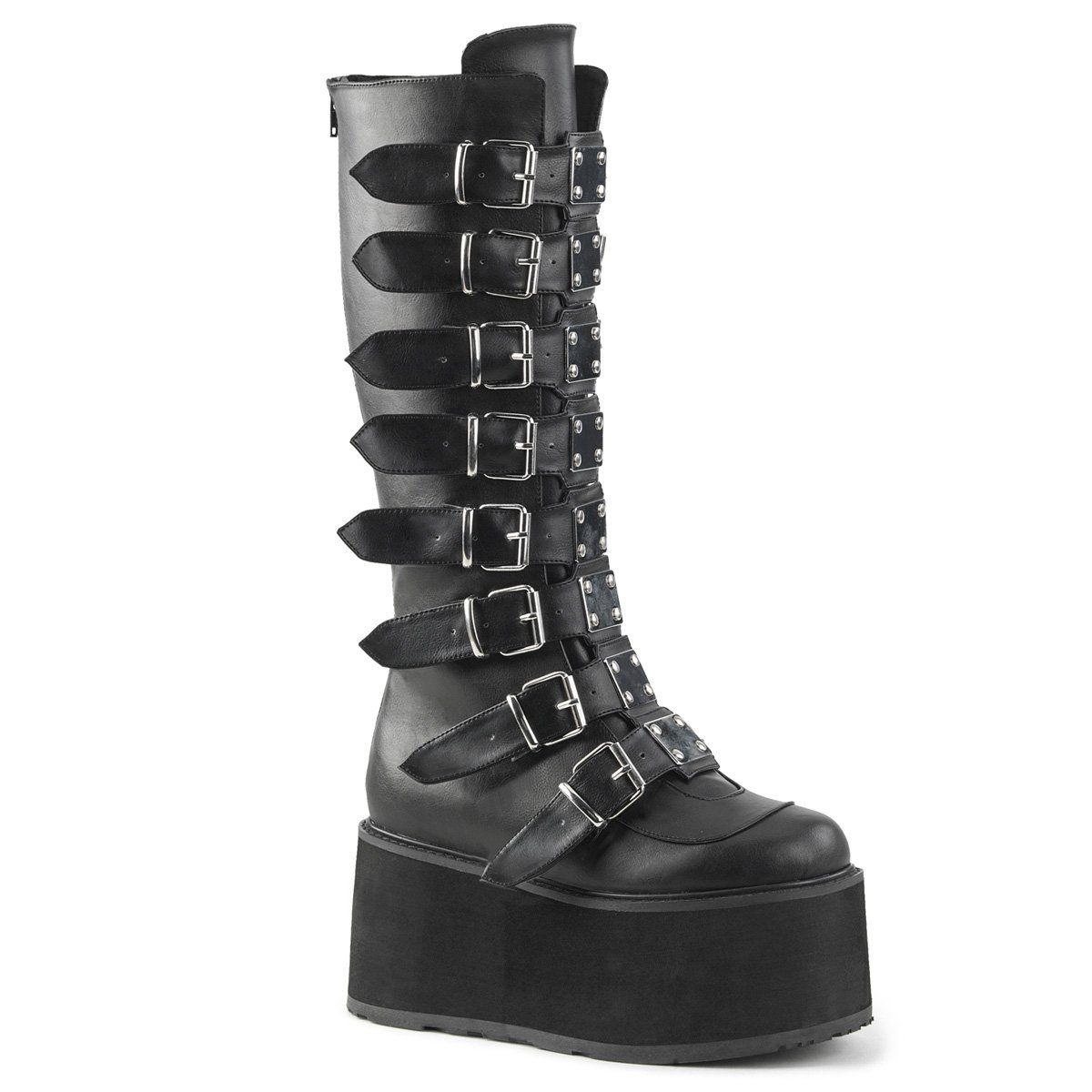 DAMNED-318 Black Vegan Leather Demonia