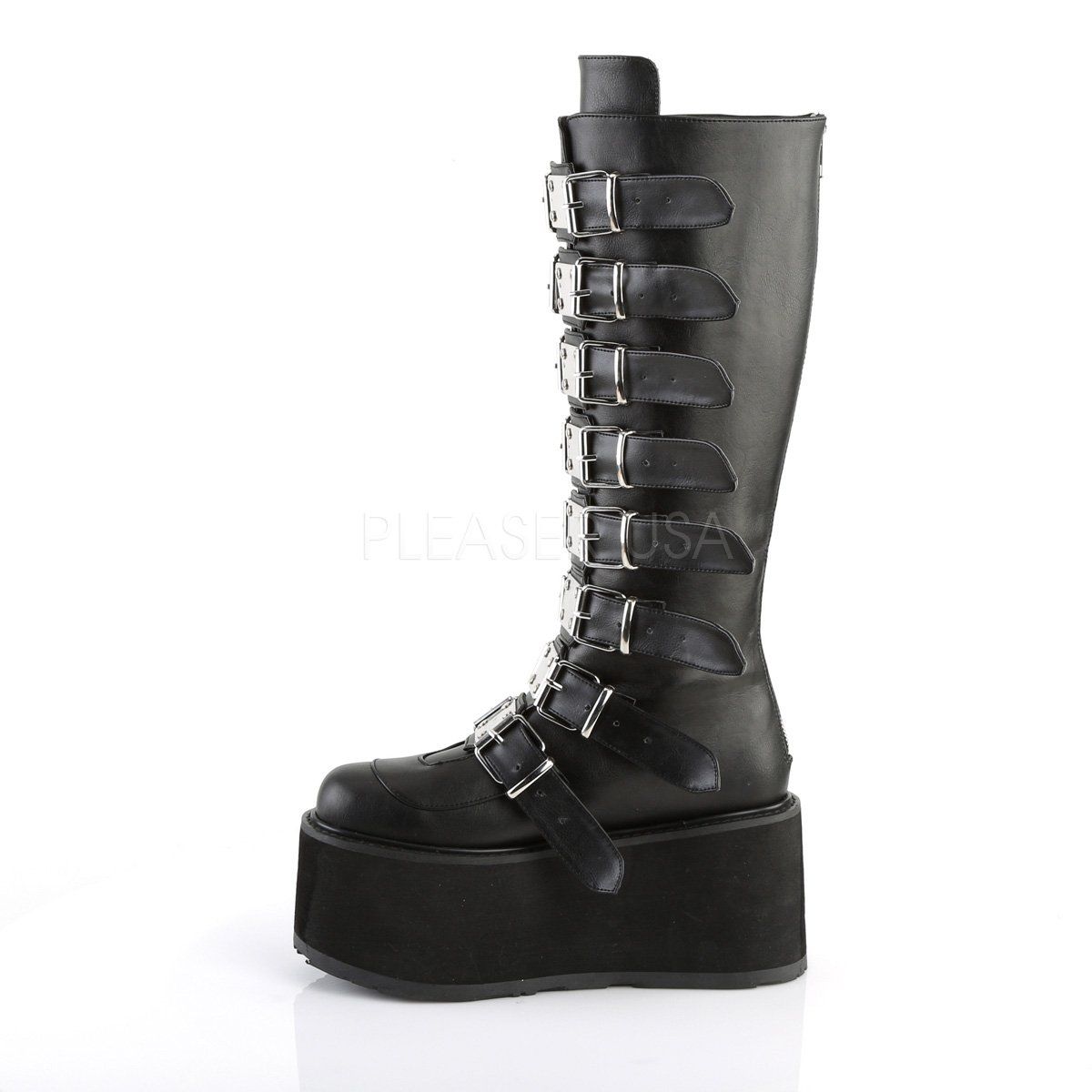 DAMNED-318 Black Vegan Leather Demonia