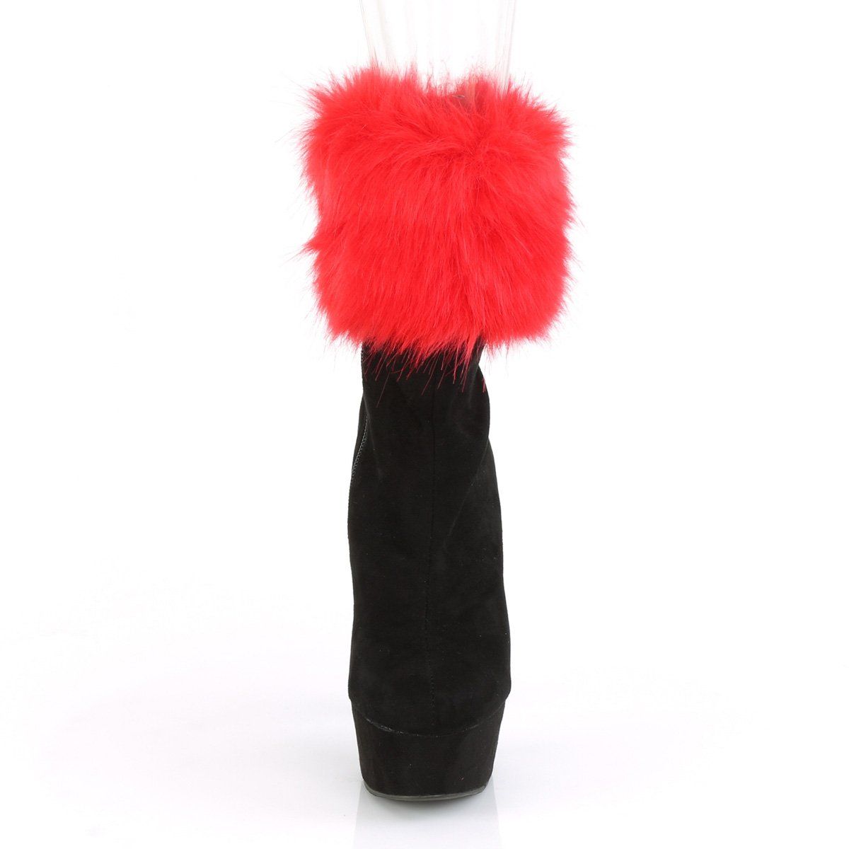 DELIGHT-1000 Black Faux Suede/Black Faux Suede Ankle Boot Pleaser