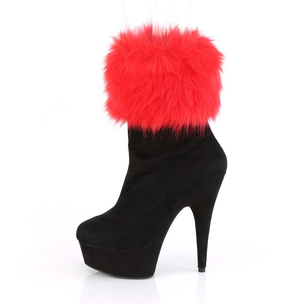 DELIGHT-1000 Black Faux Suede/Black Faux Suede Ankle Boot Pleaser