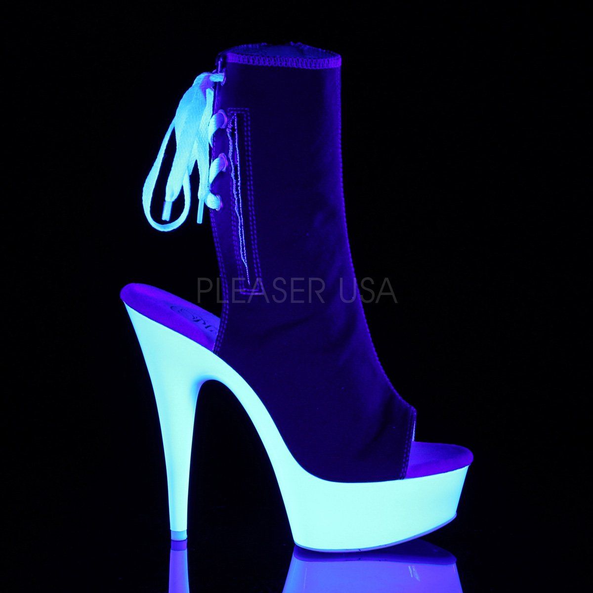 DELIGHT-1018SK Red Canvas/Neon White Ankle Boot Pleaser