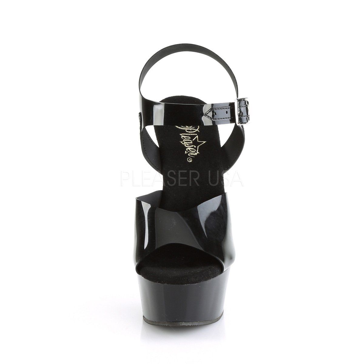 DELIGHT-608N Black (Jelly-Like) TPU/Black Platform Sandal Pleaser
