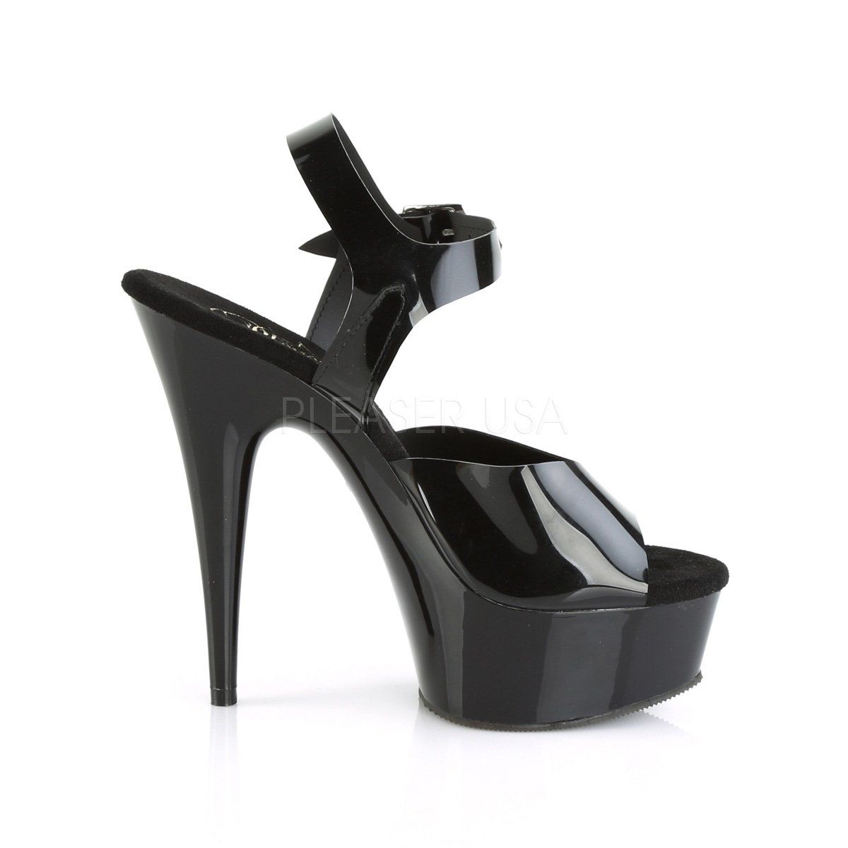 DELIGHT-608N Black (Jelly-Like) TPU/Black Platform Sandal Pleaser