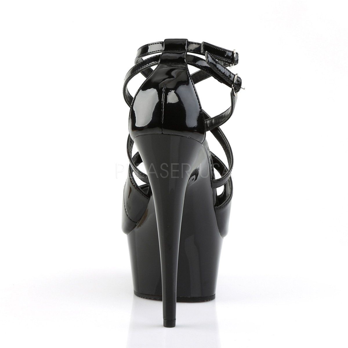 DELIGHT-612 Black Platform Sandal Pleaser