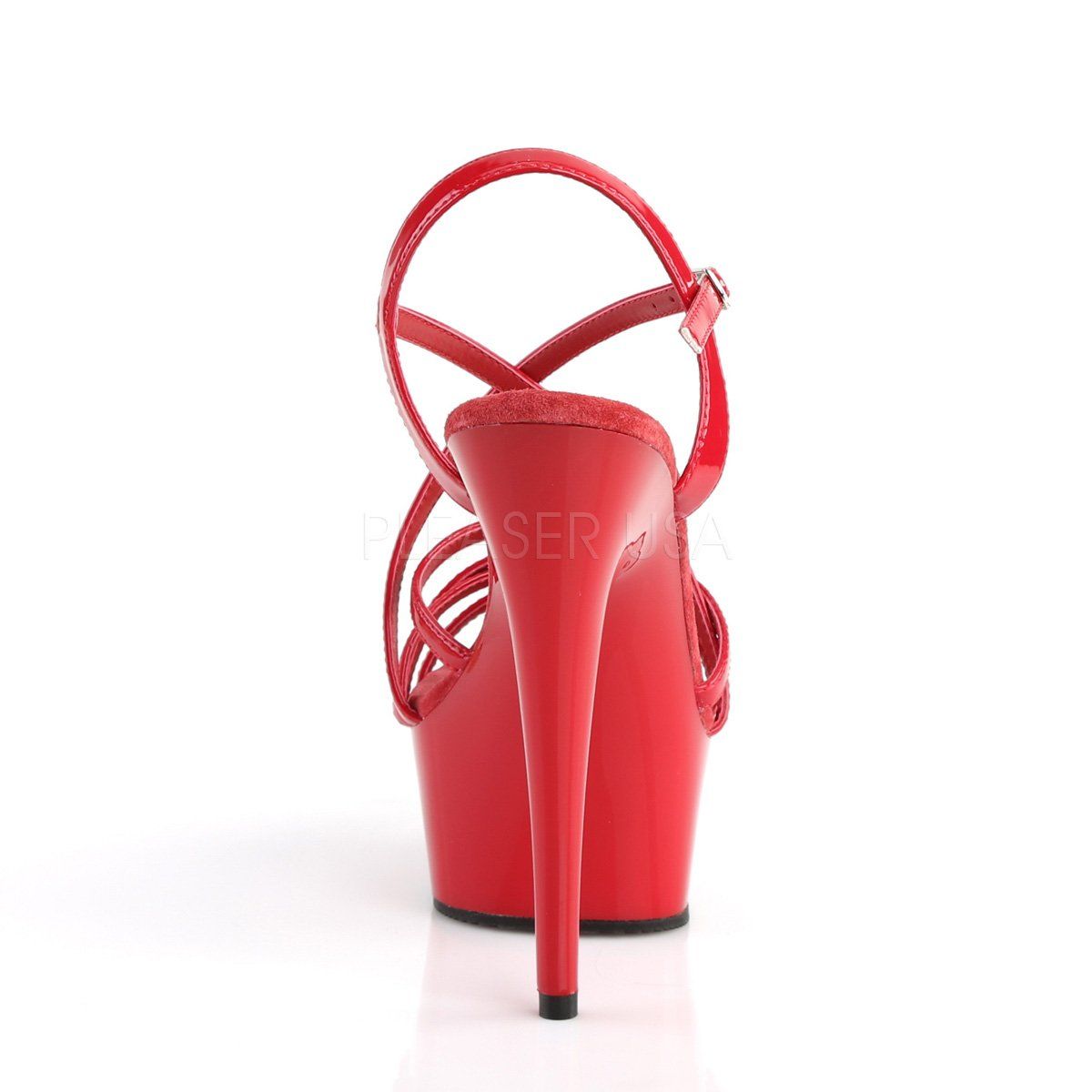 DELIGHT-613 Red Patent Platform Sandal Pleaser