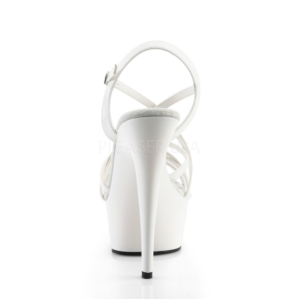 DELIGHT-613 White Patent Platform Sandal Pleaser