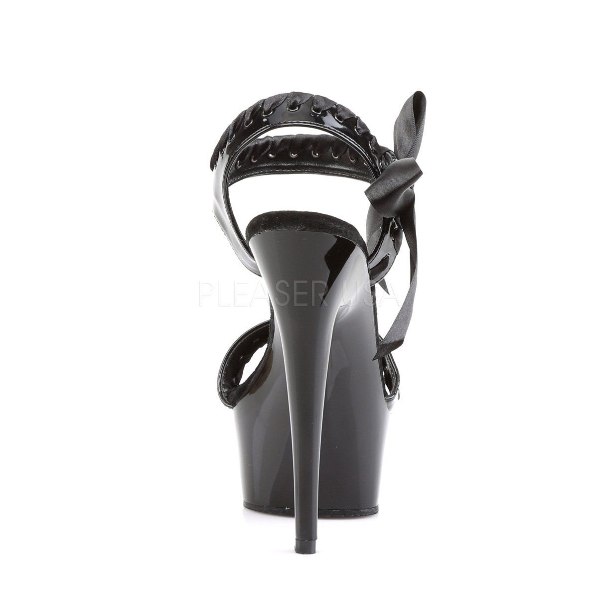 DELIGHT-615 Black Platform Sandal Pleaser
