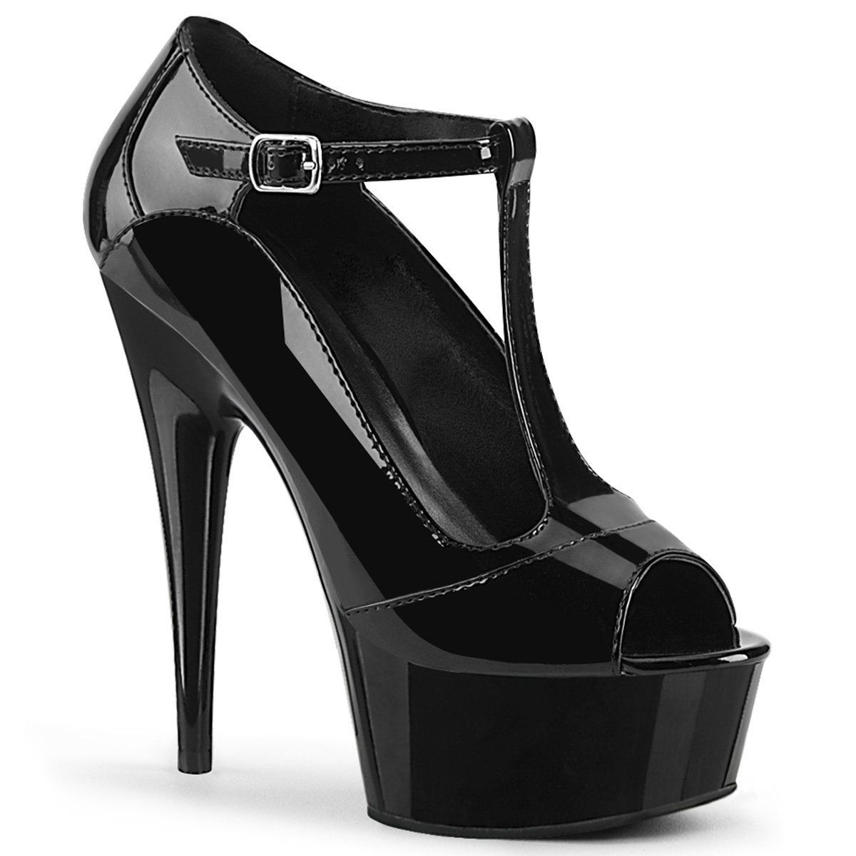 DELIGHT-649 Black Patent Pump Pleaser