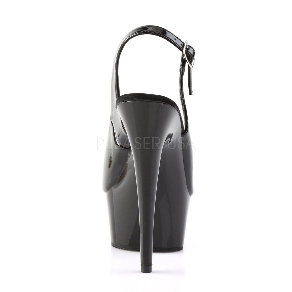 DELIGHT-654 Black Platform Sandal Pleaser