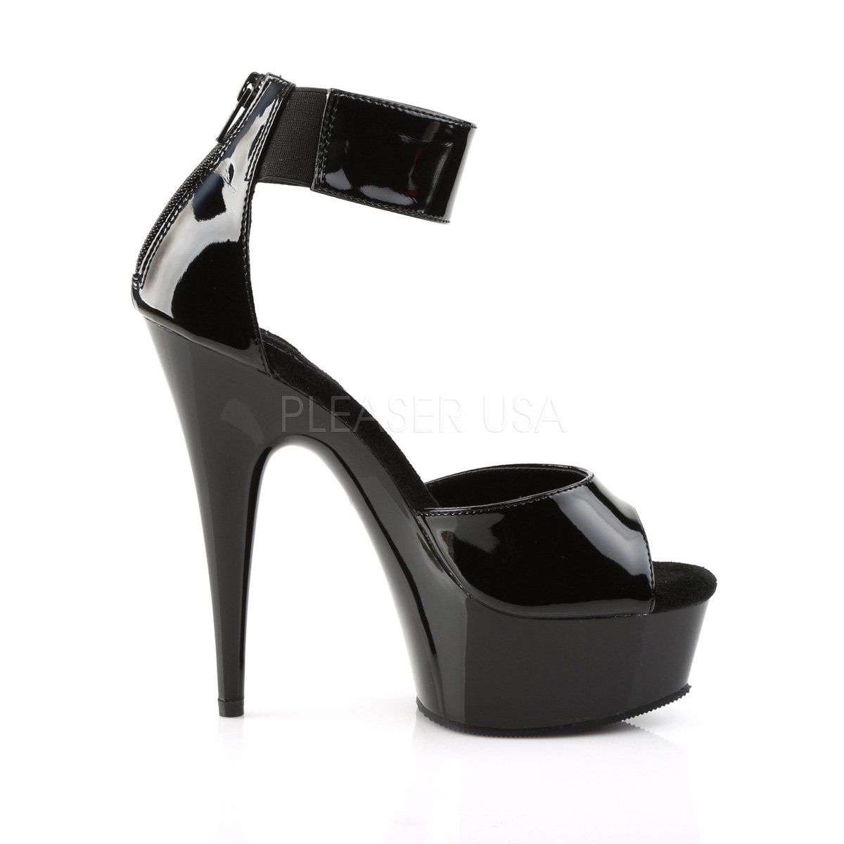 DELIGHT-670-3 Black Platform Sandal Pleaser