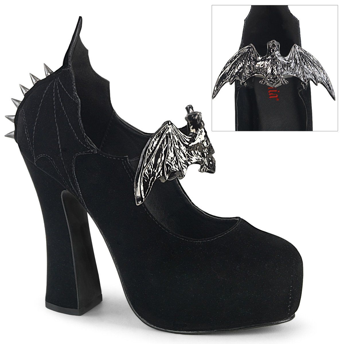 DEMON-18 Black Velvet Mary Janes Demonia