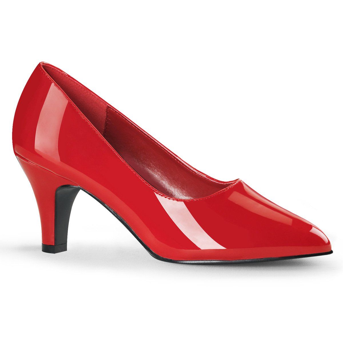 DIVINE-420 Red Pat Pleaser Pink Label