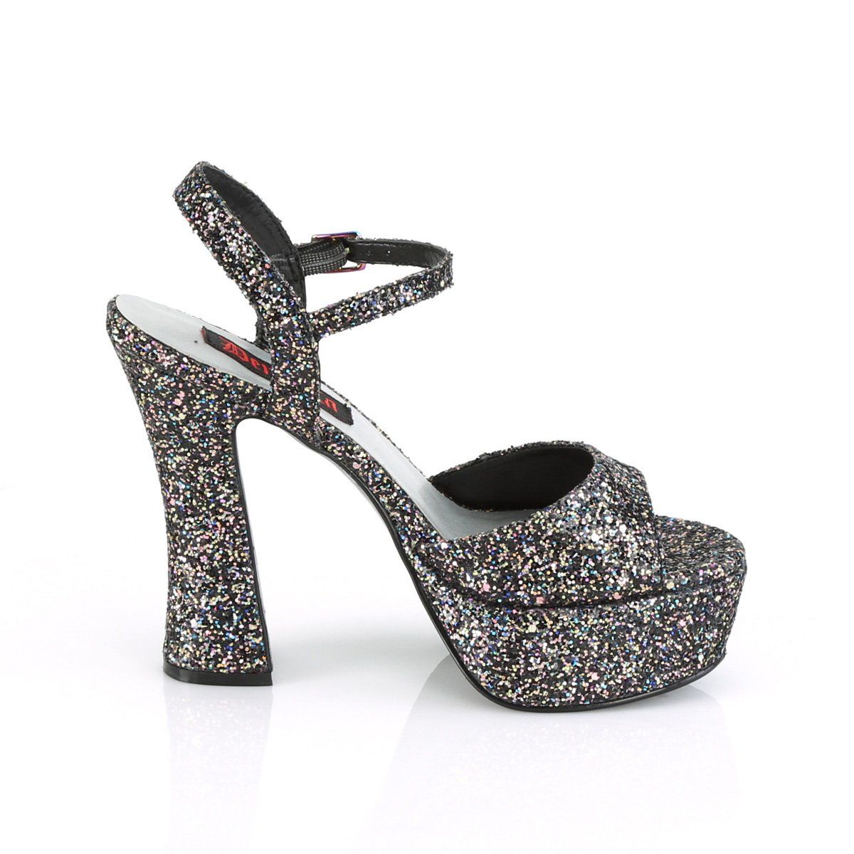 DOLLY-09 Black Multi Glitter Sandal Demonia