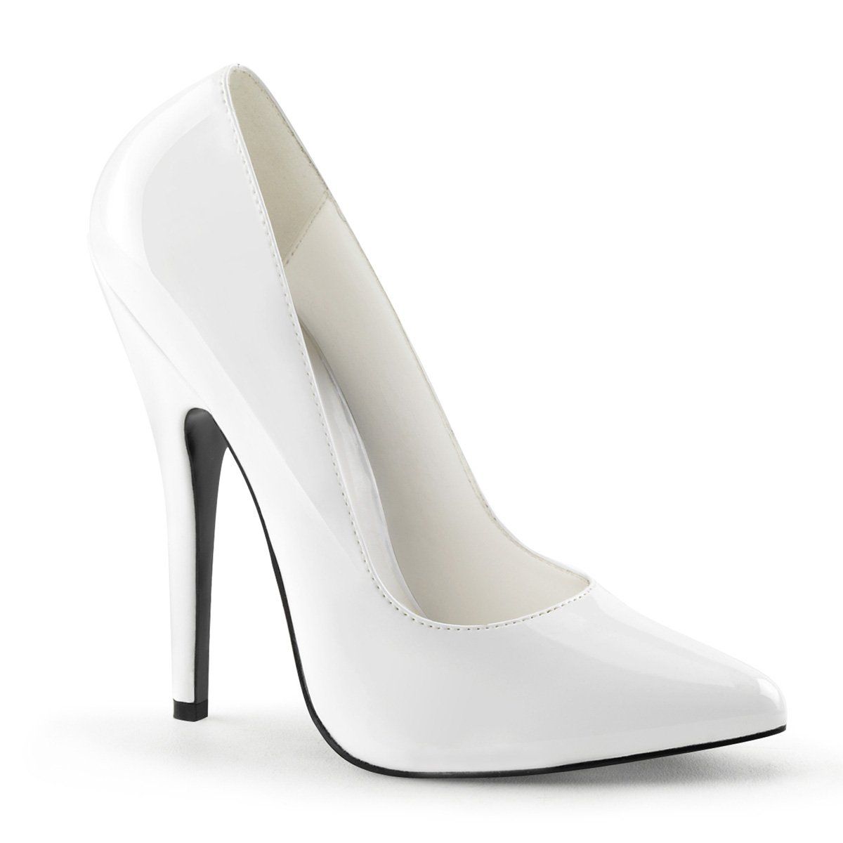 DOMINA-420 White Patent Devious