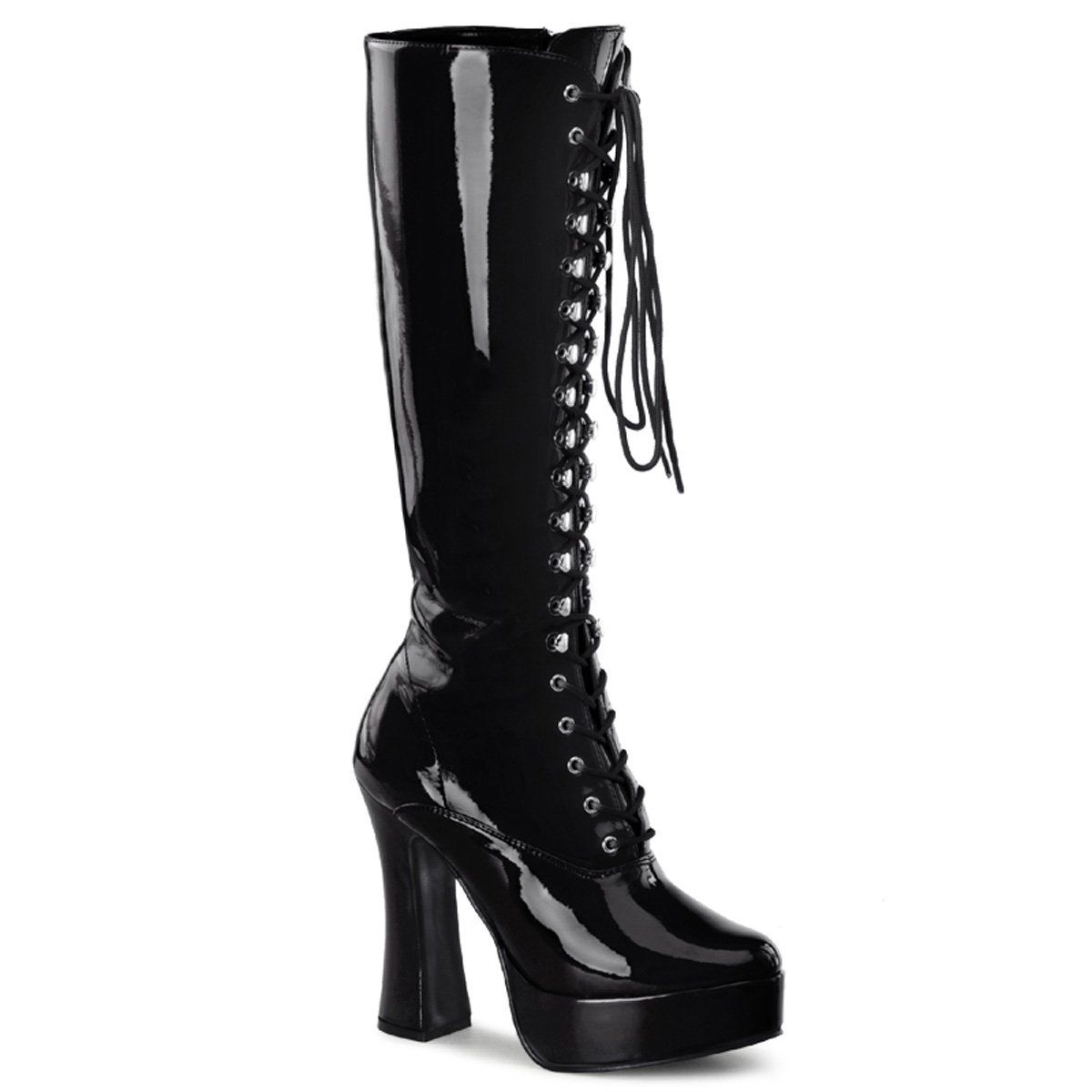 ELECTRA-2020 Black Patent Knee Boot Pleaser