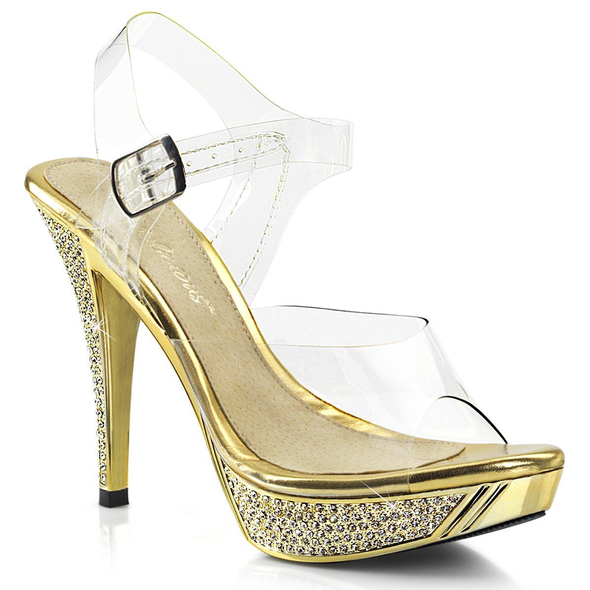 ELEGANT-408 Clear/Gold Chrome Fabulicious