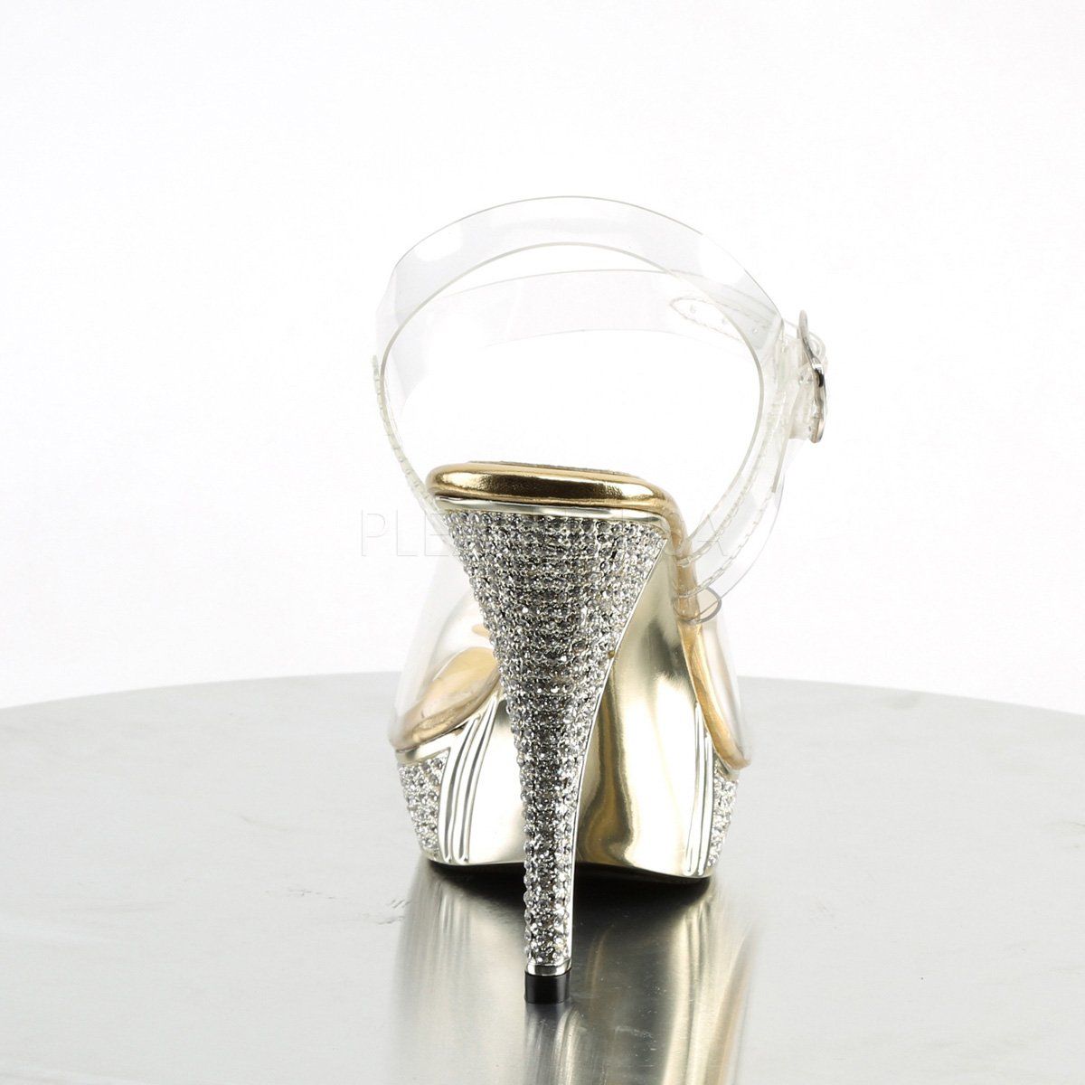 ELEGANT-408 Clear/Gold Chrome Fabulicious