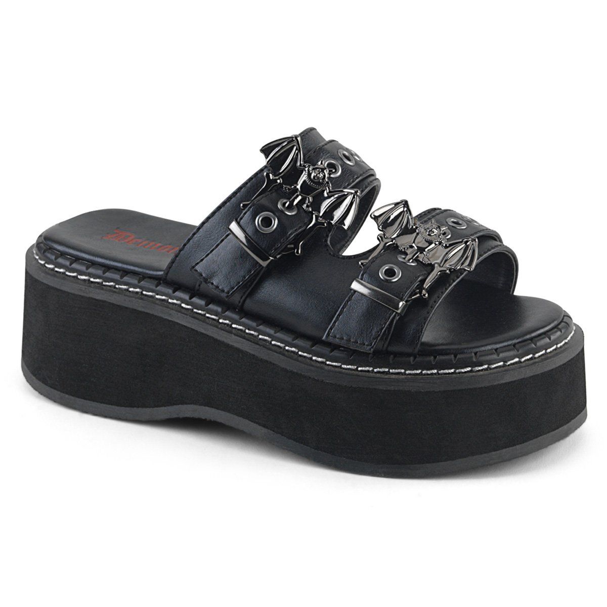 EMILY-100 Black Vegan Leather Demonia