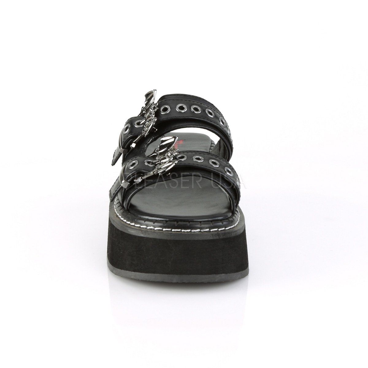 EMILY-100 Black Vegan Leather Demonia