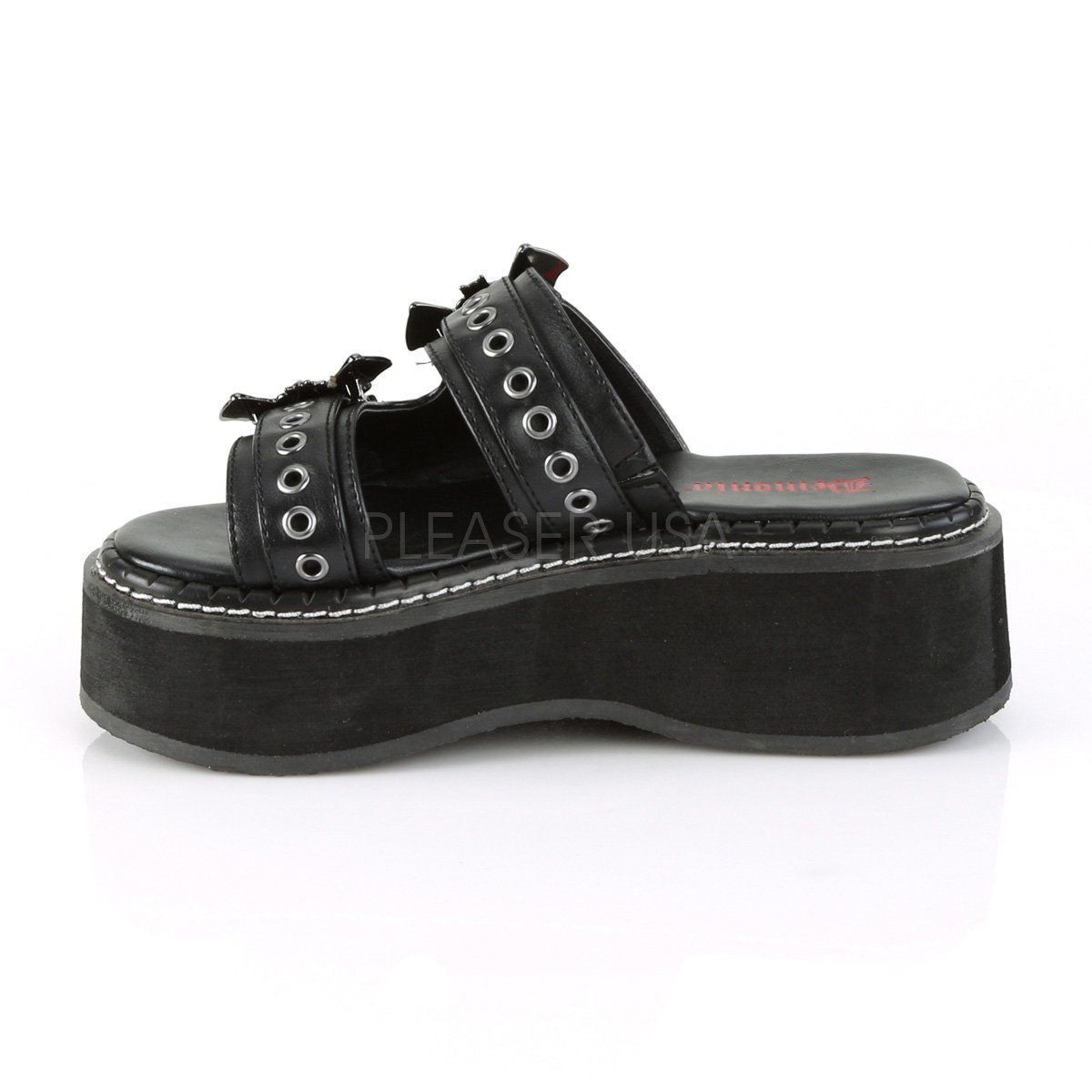 EMILY-100 Black Vegan Leather Demonia