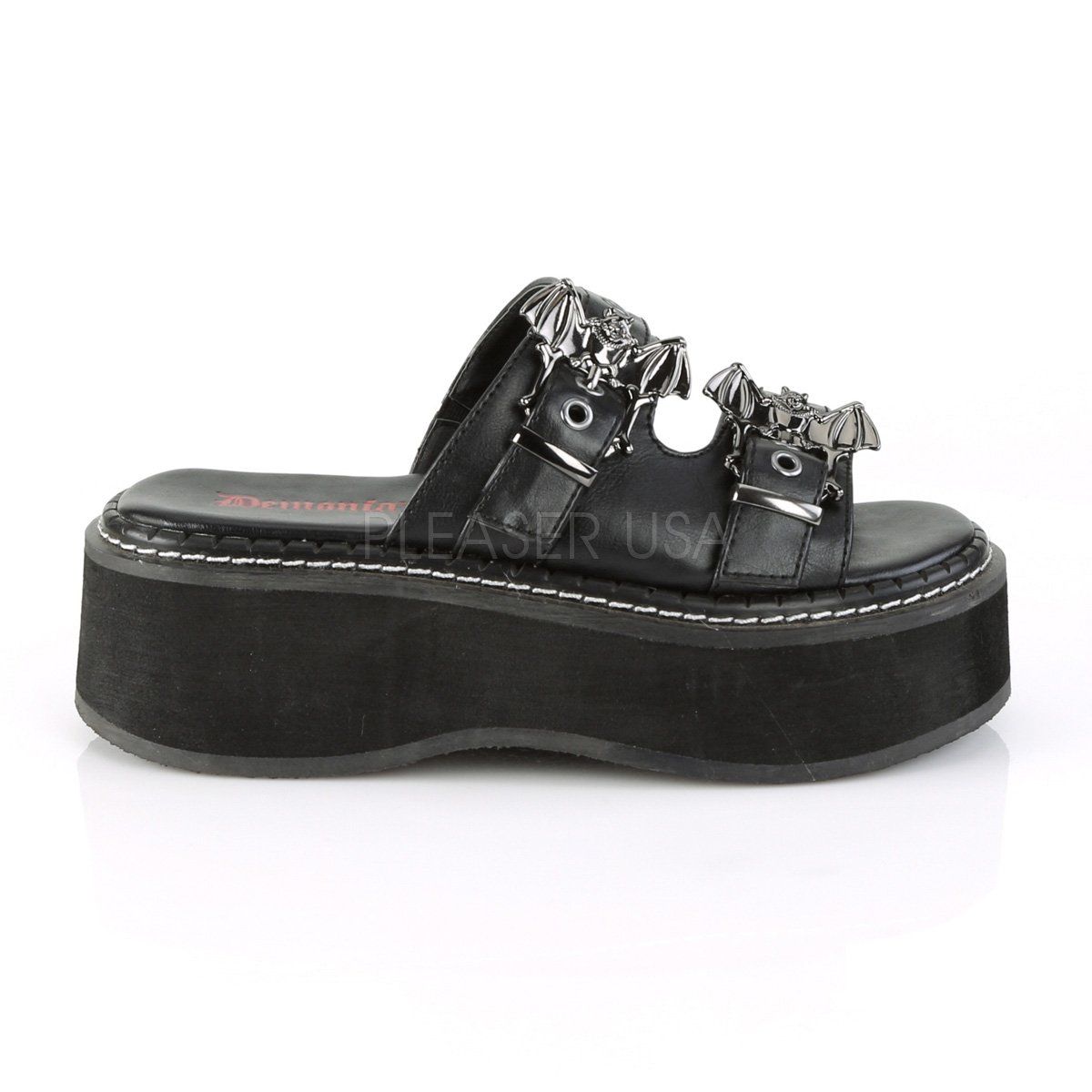 EMILY-100 Black Vegan Leather Demonia