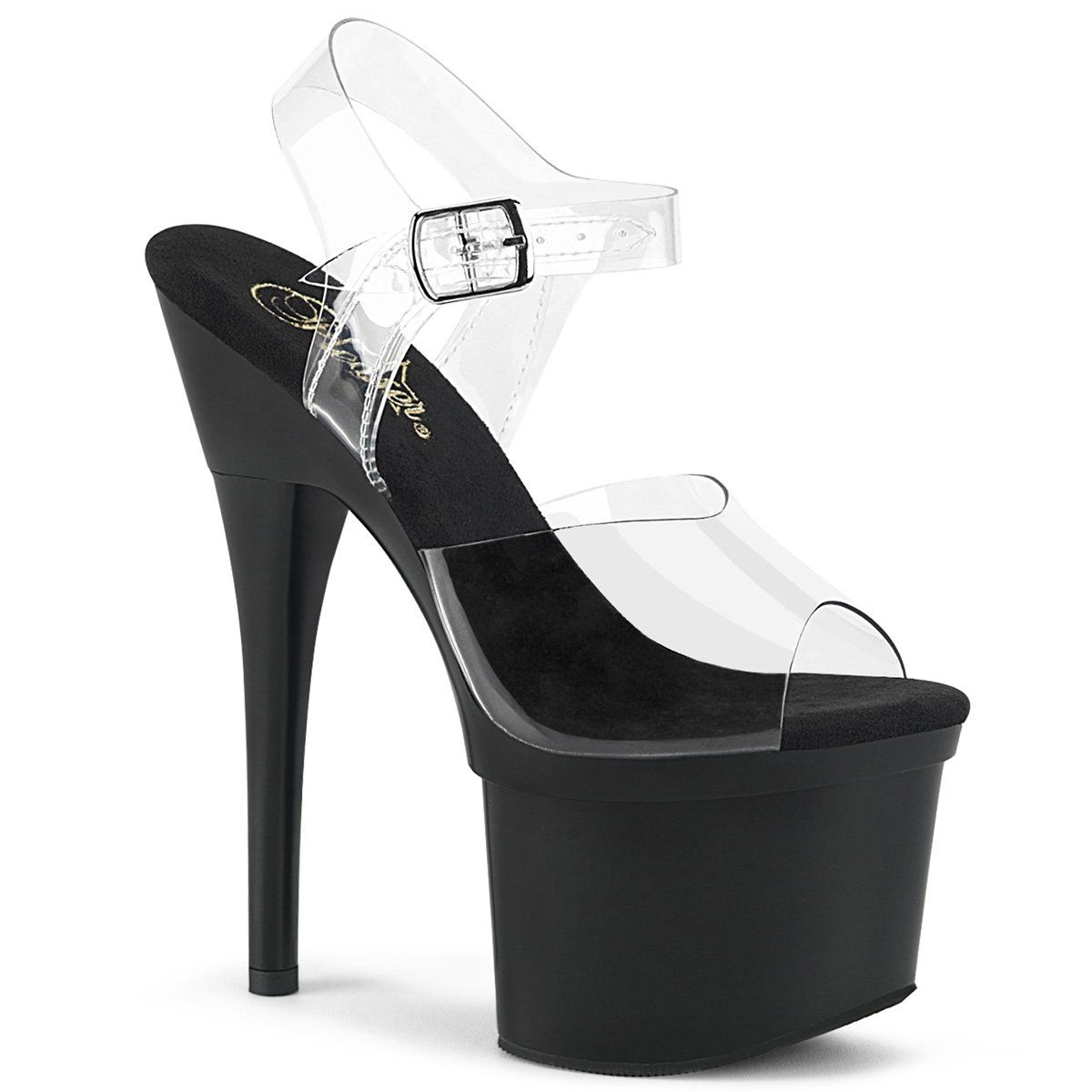 ESTEEM-708 Clear Platform Sandal Pleaser