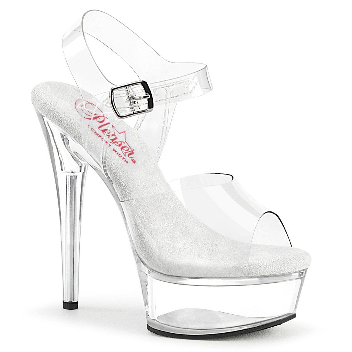 EXCITE-608 Clear Platform Sandal Pleaser