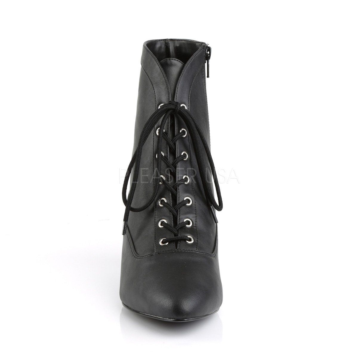 FAB-1005 Black Faux Leather Pleaser Pink Label
