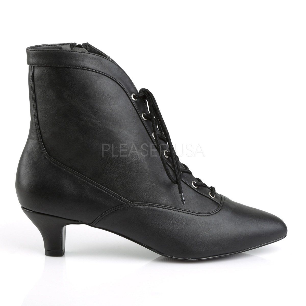 FAB-1005 Black Faux Leather Pleaser Pink Label