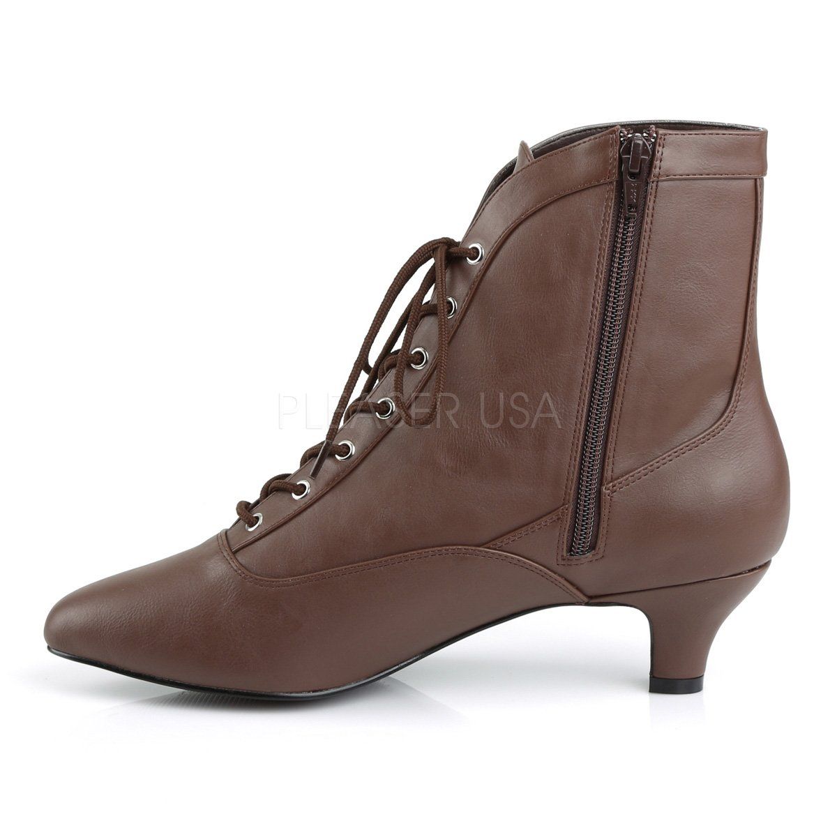 FAB-1005 Brown Faux Leather Pleaser Pink Label